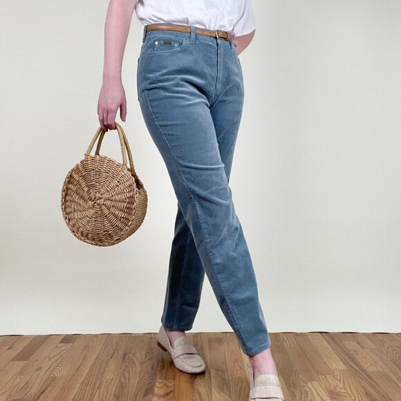 Vintage Ralph Lauren Corduroy High Rise Trousers Straight Cut Fit Pants 80s 90s - Picture 2 of 8